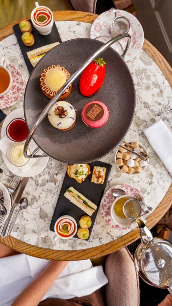 Afternoon tea at Galgorm, the best spa resort in Ireland  for couples.