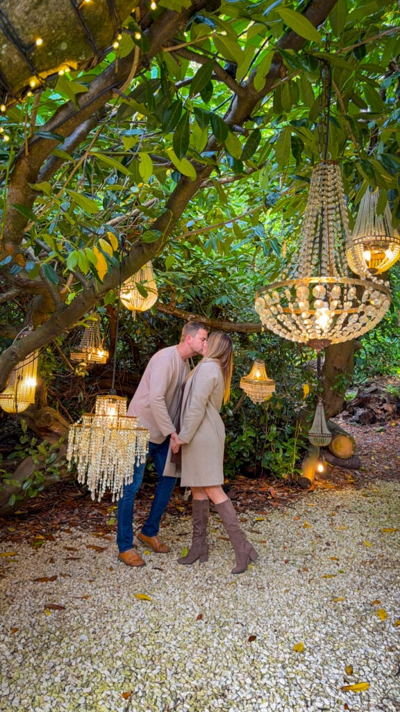 Couple kissing at Galgorm, the best spa resort in Ireland  for couples.