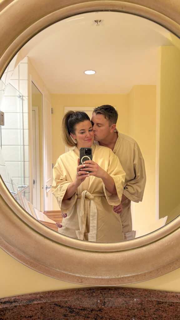 Romantic couple at a spa, one of the best romantic things to do in Oahu, Hawaii.