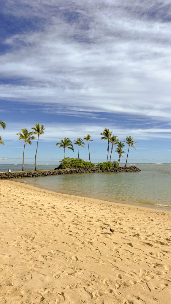 The beach at the Kahala Resort.