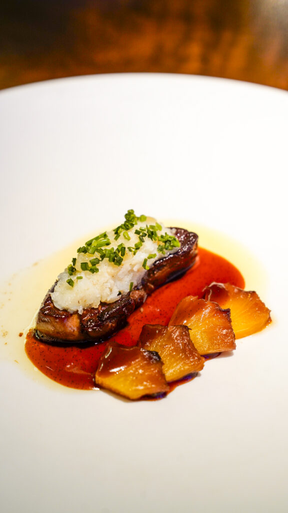 Foie gras at Hoku's Restaurant, a romantic thing to do in Oahu, Hawaii.