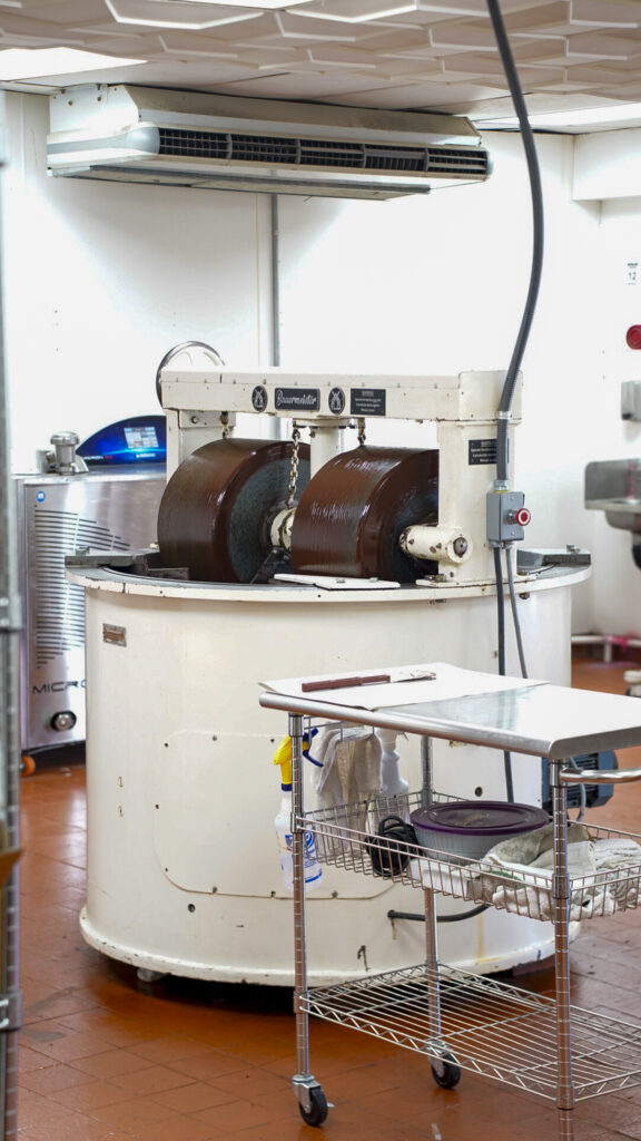 Chocolate being made at the Lonohana chocolate factory.
