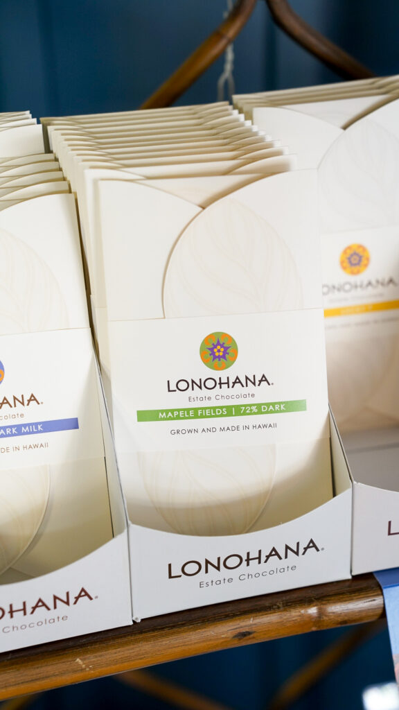 Lonohana chocolate bar at the chocolate factory in Oahu, Hawaii.