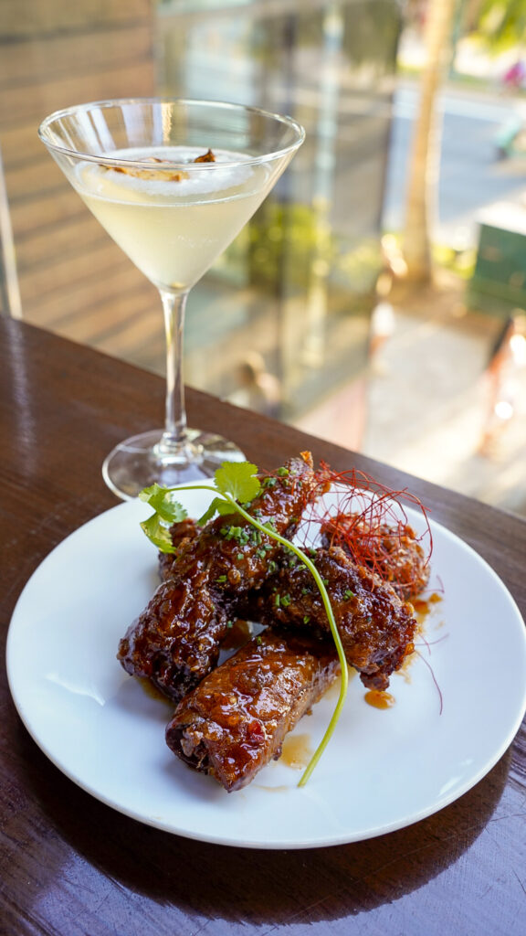 Sticky ribs from Mprimoto Asia at the 'Alohalani resort in Oahu, Hawaii.