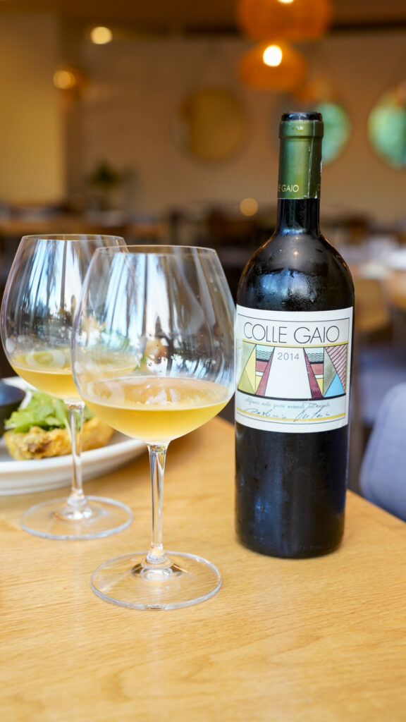 Natural wine at a romantic restaurant in Oahu, Hawaii.