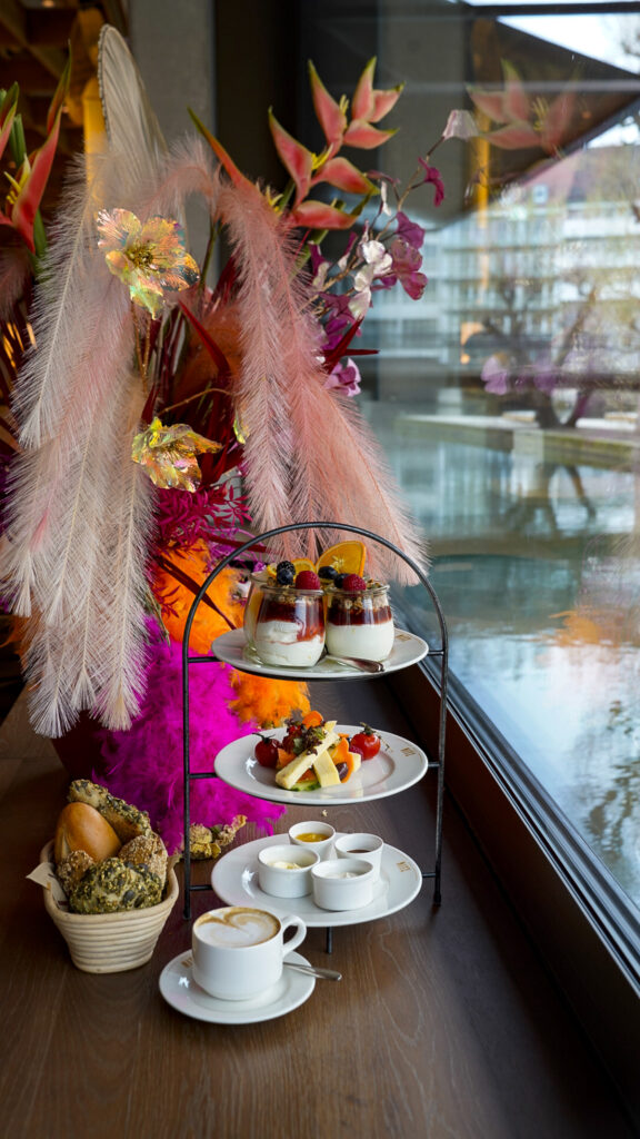 Breakfast tower at Brassierie Nitz in Nuremberg, Germany.