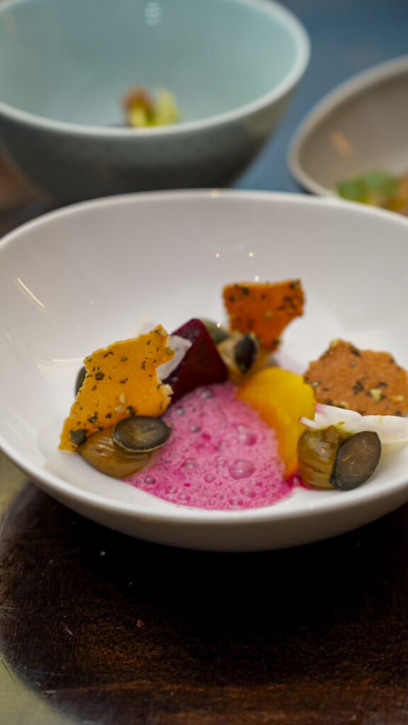 Bowl of beets at one of the best restaurants near Nuremberg, Germany.