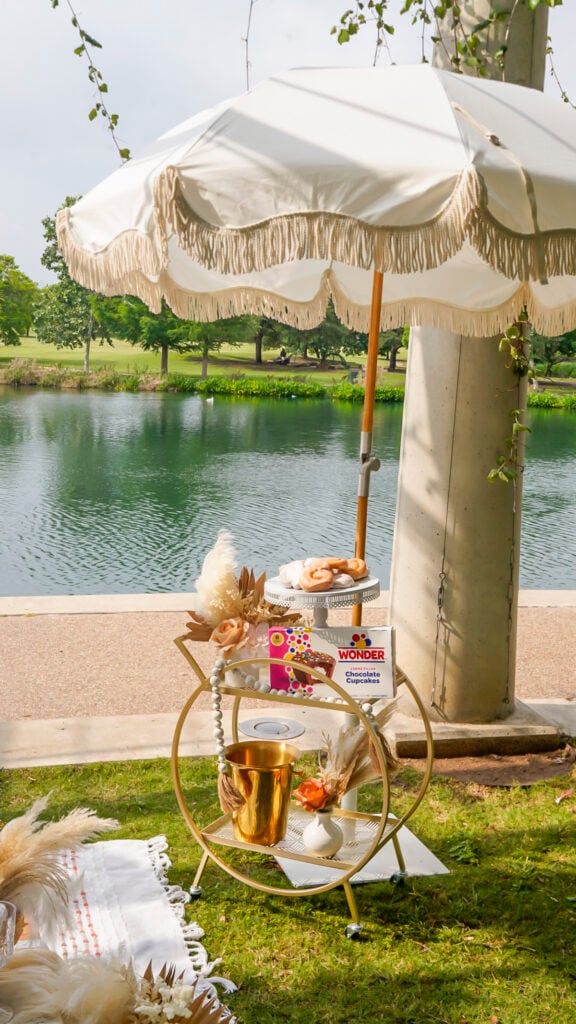 Platter of wonderbread sweets at a luxury picnic.
