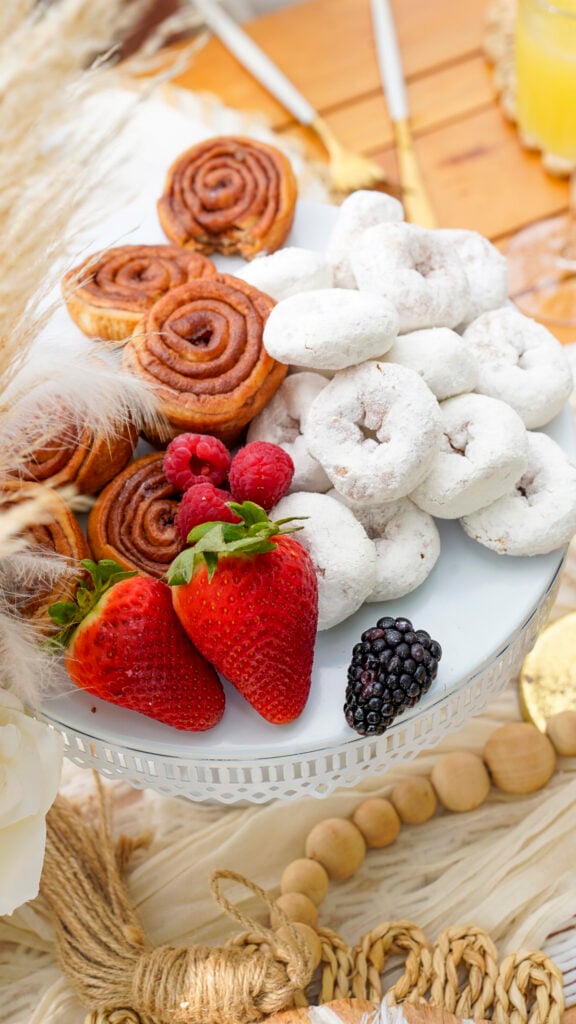 Platter of wonderbread sweets at a luxury picnic.