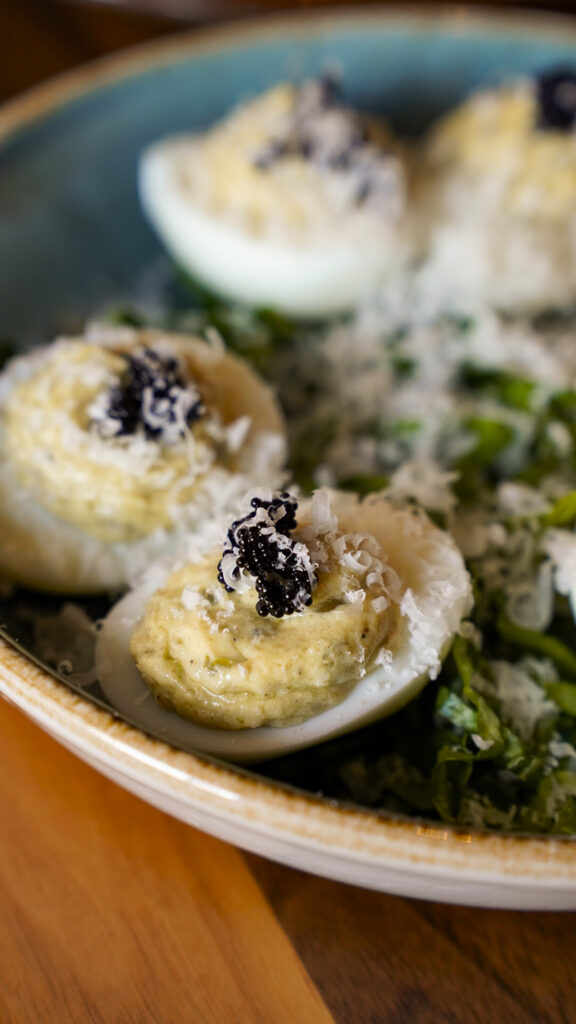 Deviled eggs from Toscana in Amarillo, Tx.