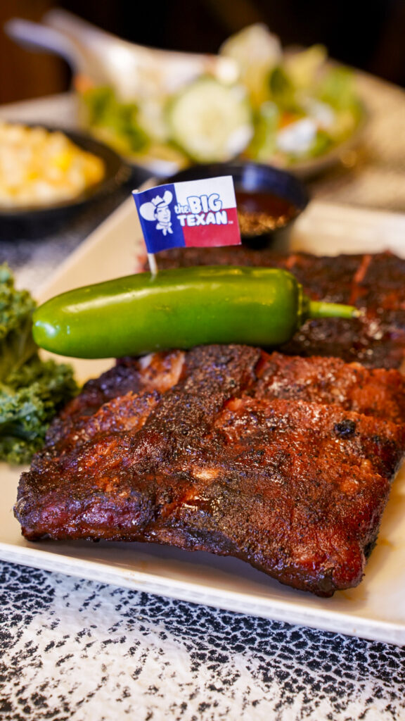 BBQ ribs from the Big Texan restaurant in Amarillo.