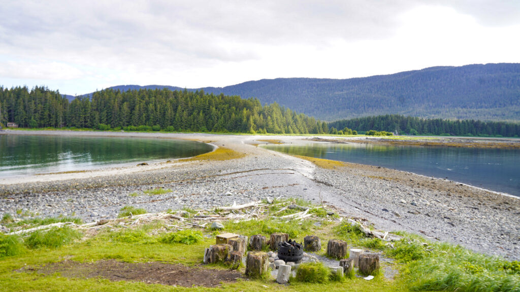 Scenery outside Orca Point Lodge during a whale watching tour, one of the top things to do in Juneau, Alaska.