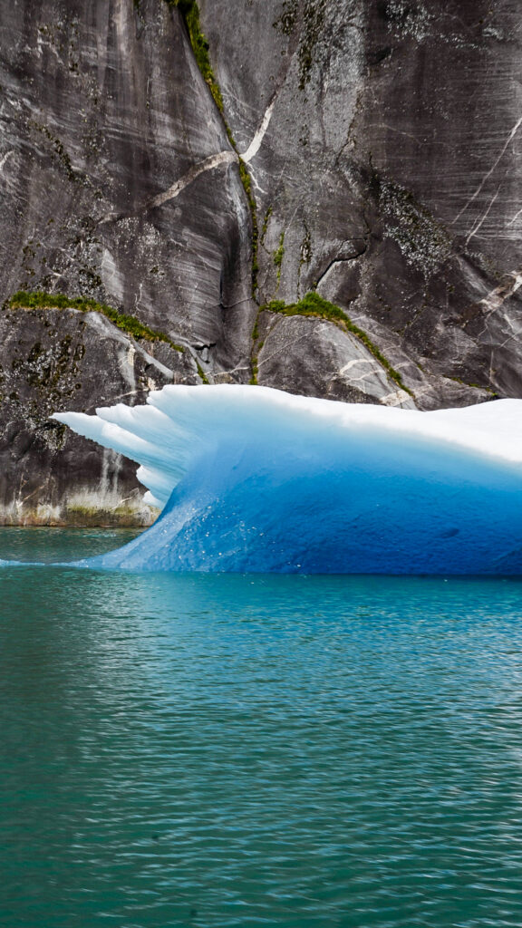 Ice bergs at Tracy Arm Fjord on a tour from Juneau, Alaska.