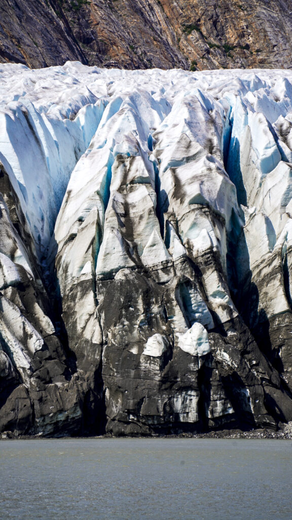 Glacier at Tracy Arm Fjord on a tour from Juneau, Alaska.