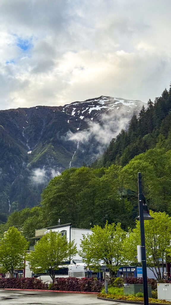 Mountains behind downtown Juneau.