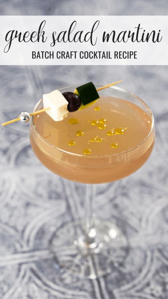 Greek Salad Martini Cocktail.