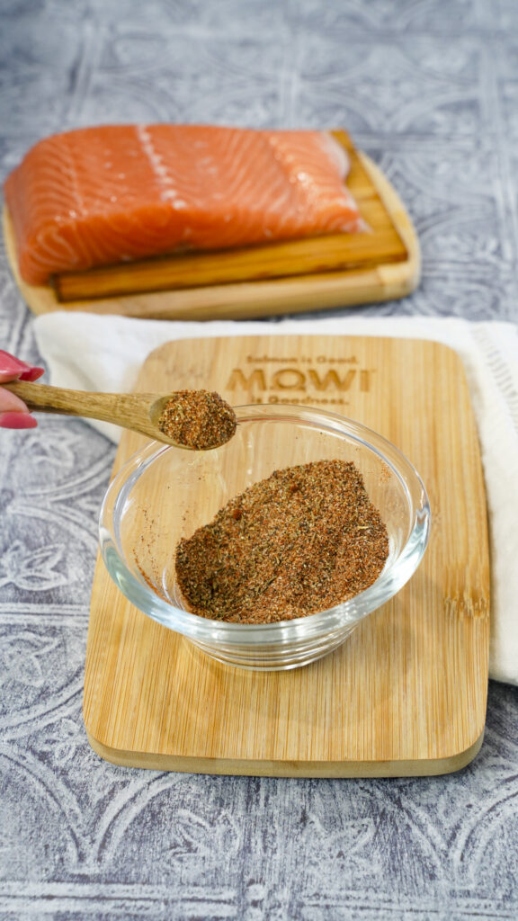 Blackening seasoning on a board.
