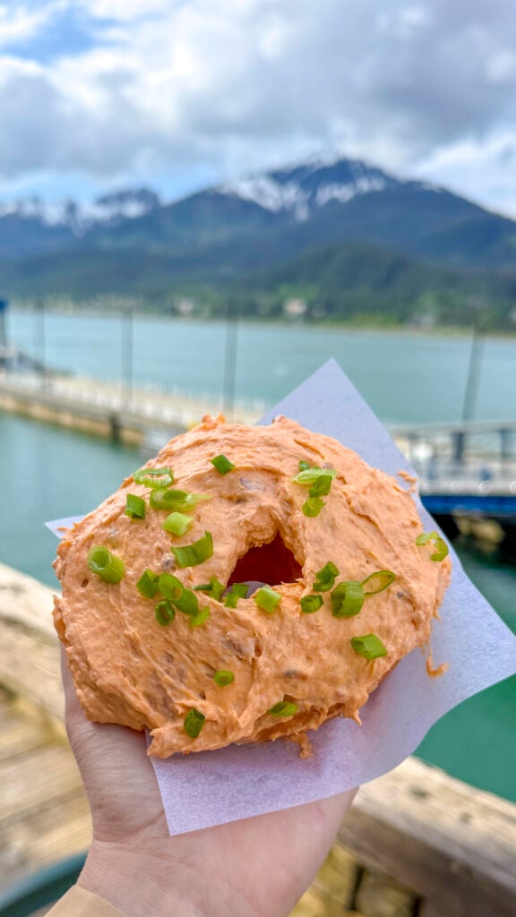 Smoked salmon donut in Juneau, Alaska.