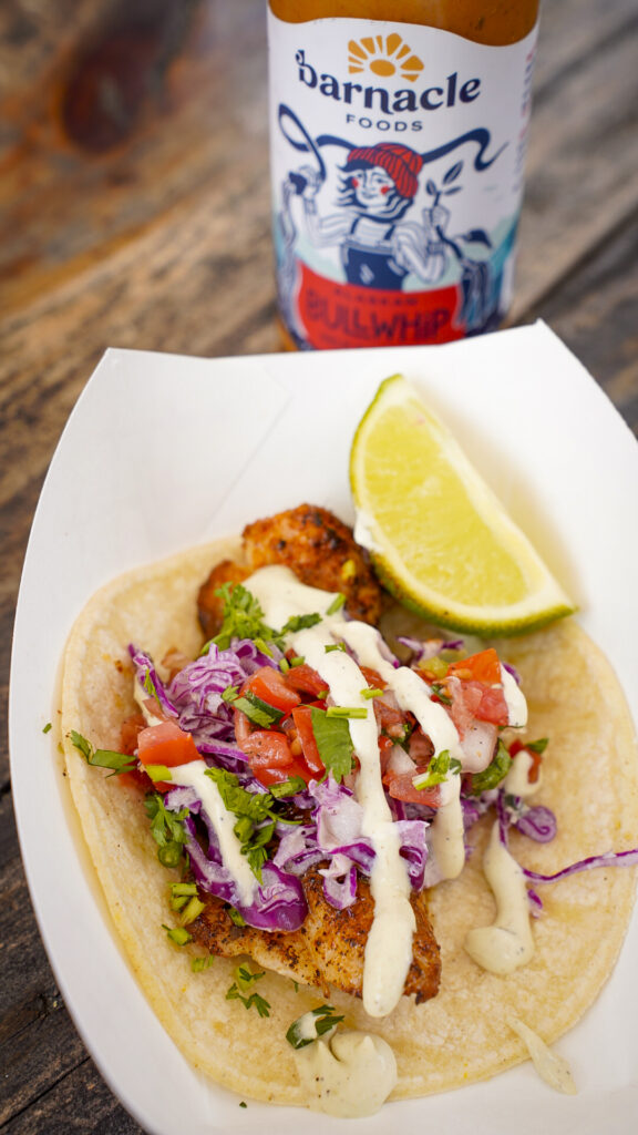 Fish tacos from Deckhand Dave's, one of the top restaurants in Juneau Alaska.