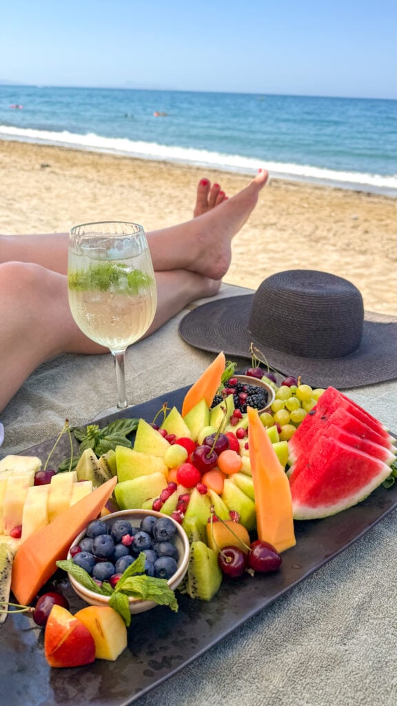Fresh fruit on the beach in Rethymno Crete.