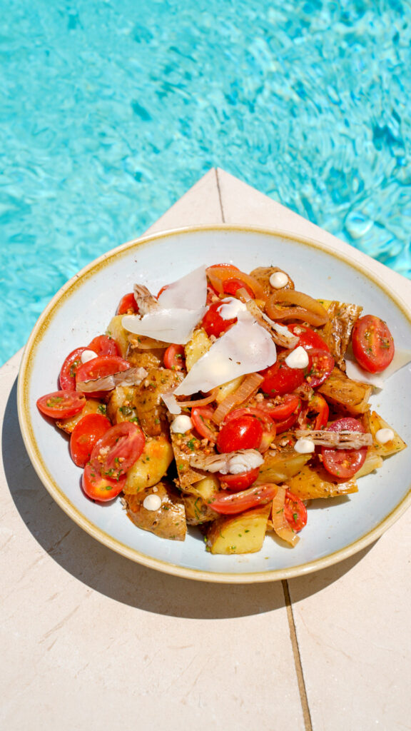 Eel and potato salad from Abaton Resort in Crete.