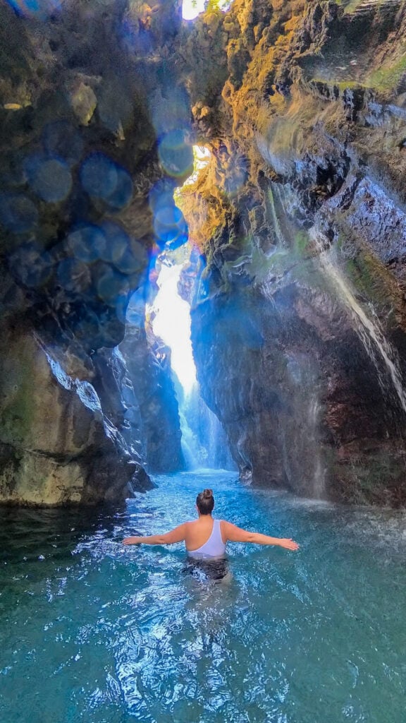 Hidden waterfall gorge near Rethymno Crete.