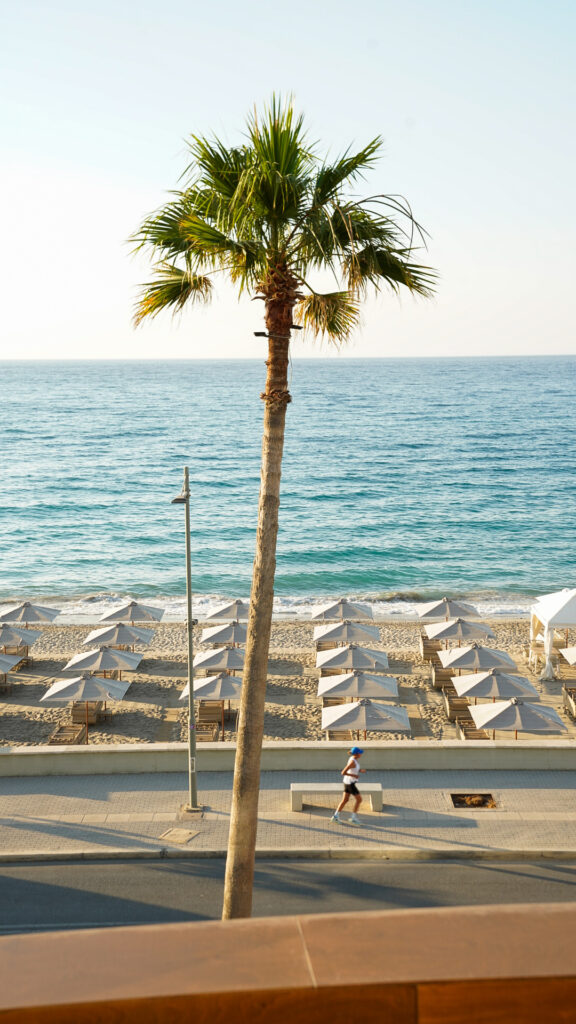 Umbrella filled beaches one of the best Things To Do in Rethymno Crete.