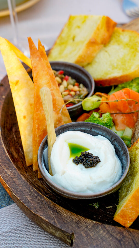 Mezze platter from Aura Restaurant in Rethymno Crete.