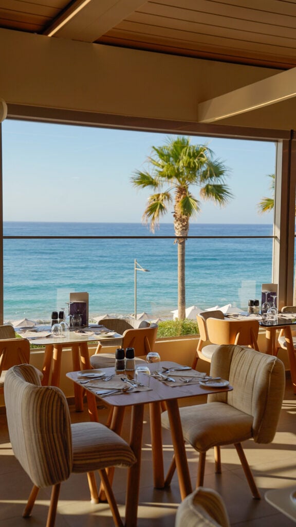 Waterfront Dining at Ikones Luxury Suites in Rethymno Crete.