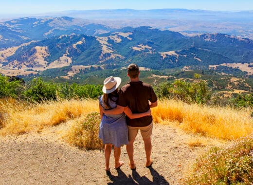 Couple at the summit for Mt. Diablo, one of the Top Things to Do in Livermore and Tri-Valley for Couples.