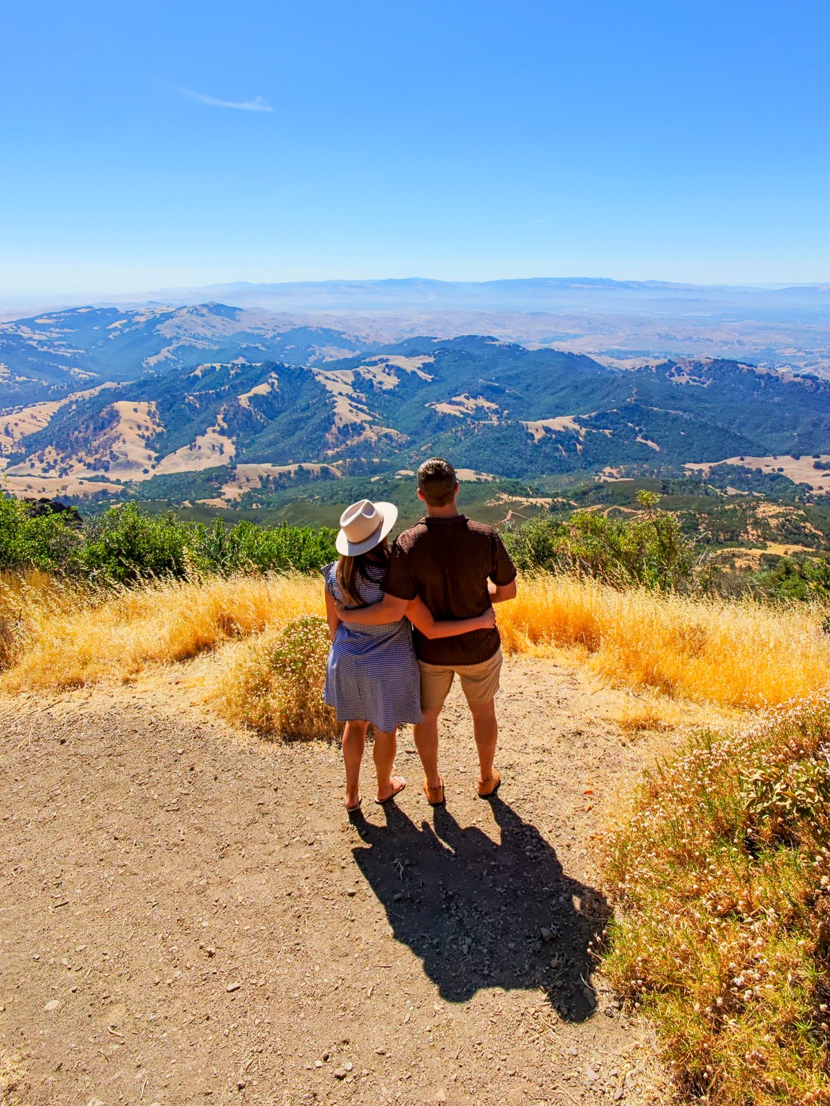 Couple at the summit for Mt. Diablo, one of the Top Things to Do in Livermore and Tri-Valley for Couples.