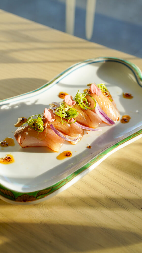 A plate of raw fish from Cured in Livermore, CA.