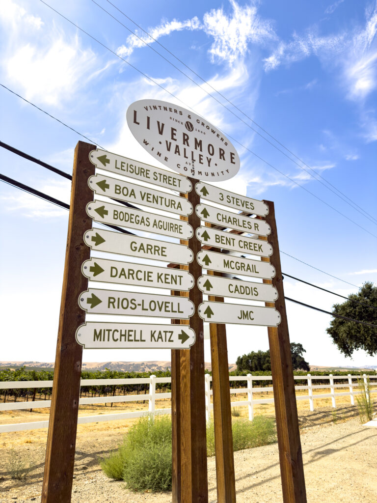 Sign of the wineries in Livermore.