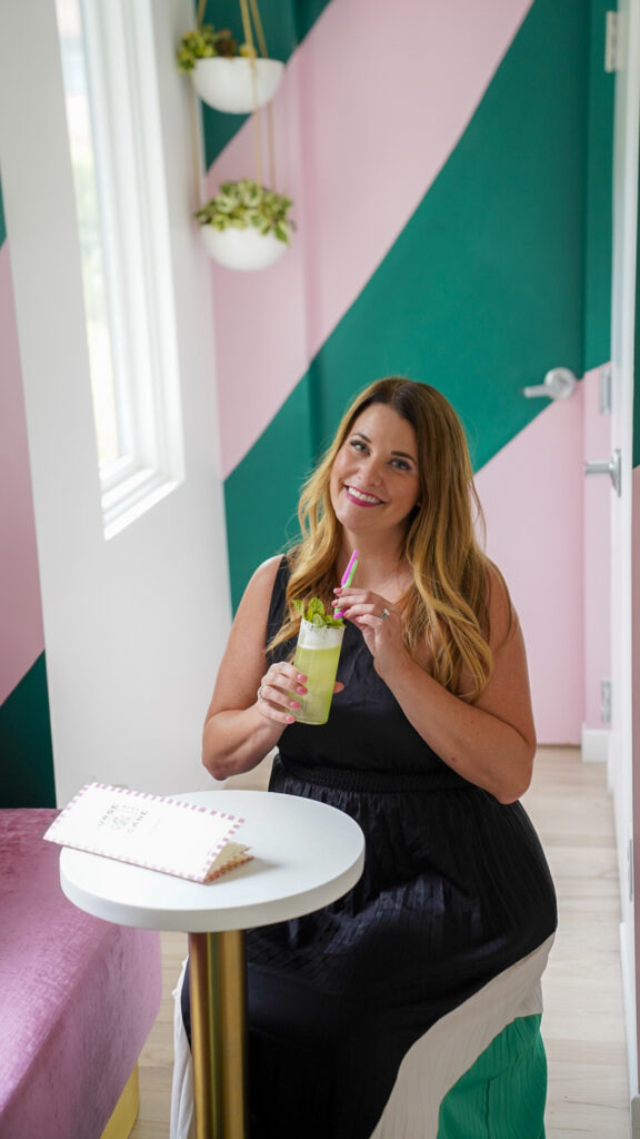Woman on a cockail crawl in Reno.