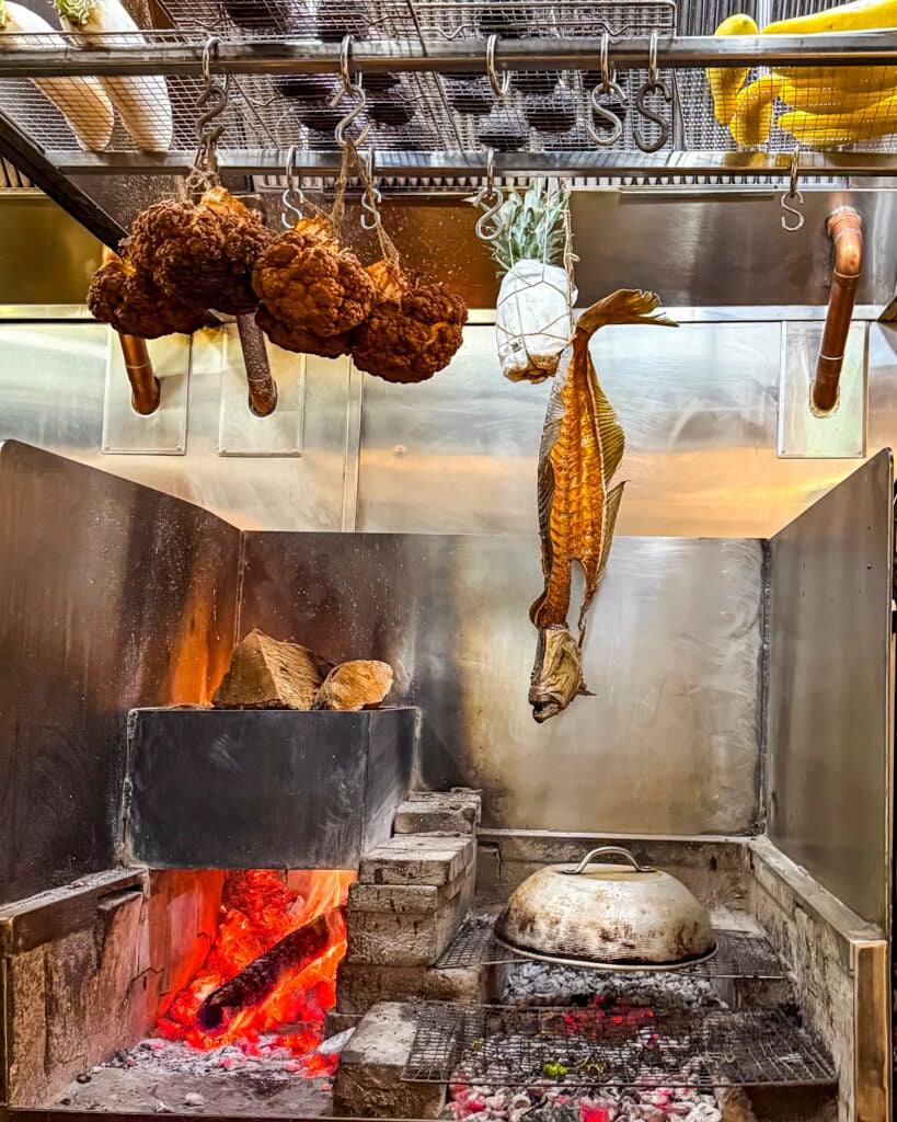 Wood fired grill at Smoke Door in Lake Tahoe.