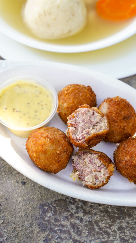 Reuban balls from a deli in Santa Ana, California.