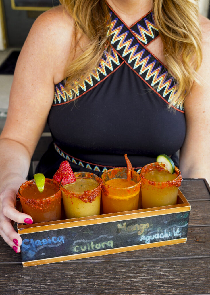 Michelada flight at a cafe Santa Ana, California.