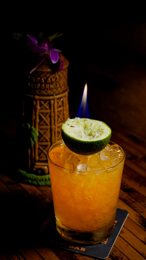 Drinks from a tiki bar in Santa Ana, California.