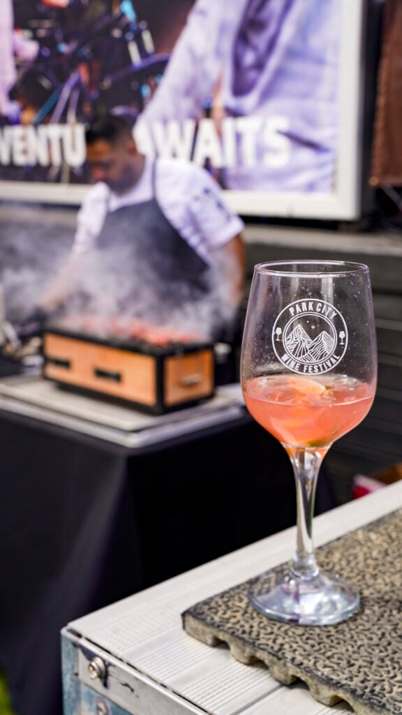 A chef cooking at the Park City Wine Festival.