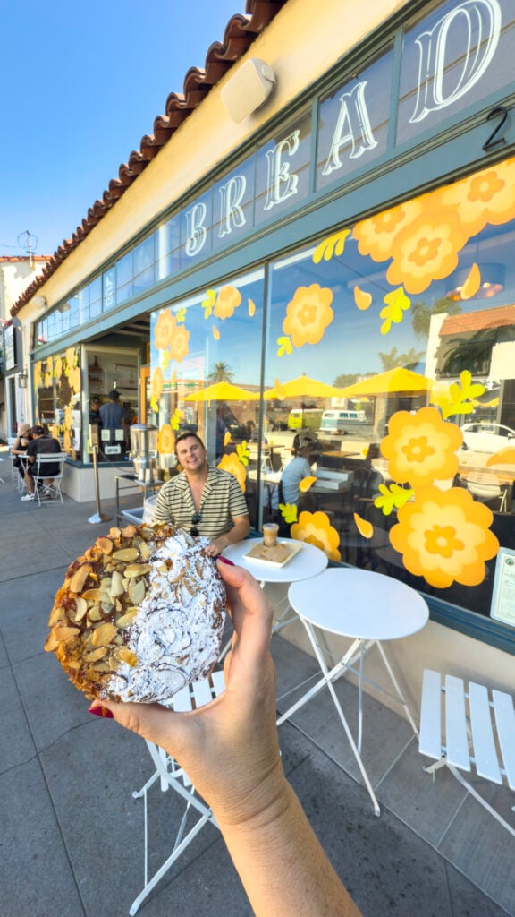 Man at a bakery restaurant in Long Beach, California.