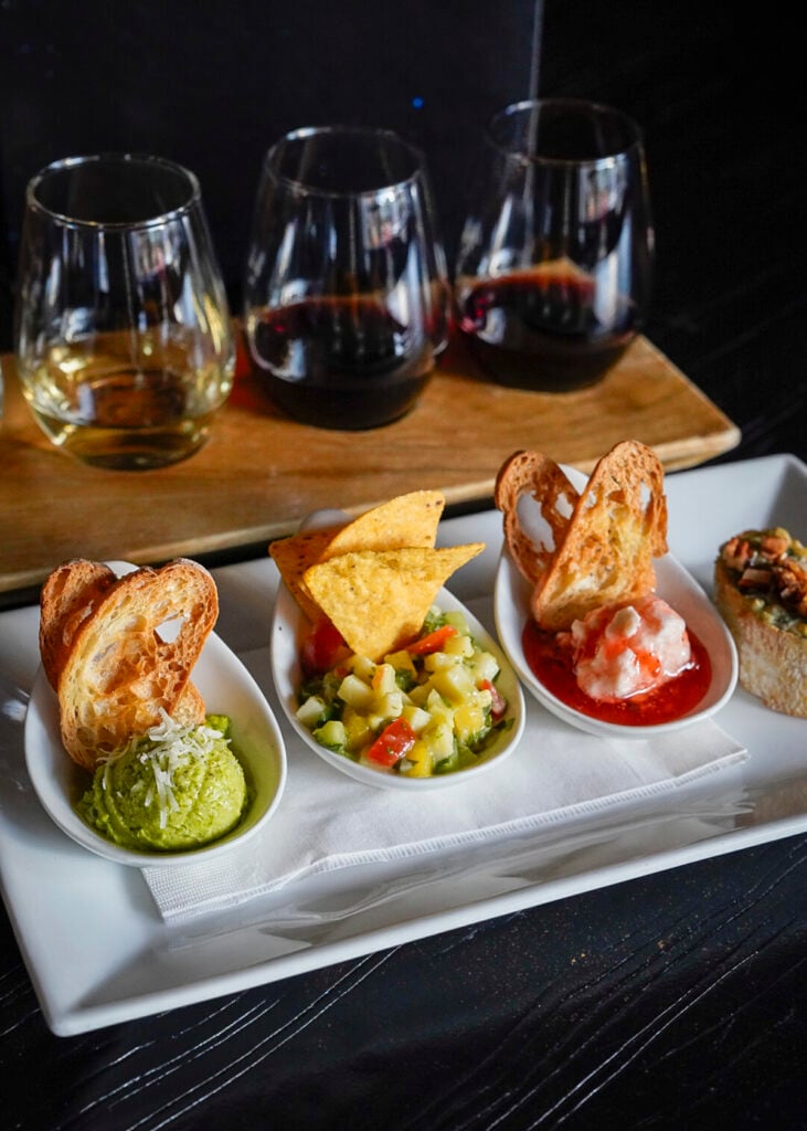 Tapas and wine one of the top romantic things to do in Log Beach, California.