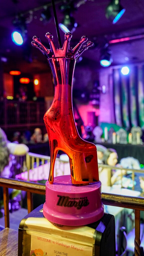 High heel cocktail from a restaurant in Long Beach, California.