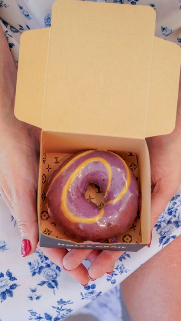 Donut from a restaurant in Long Beach, California.