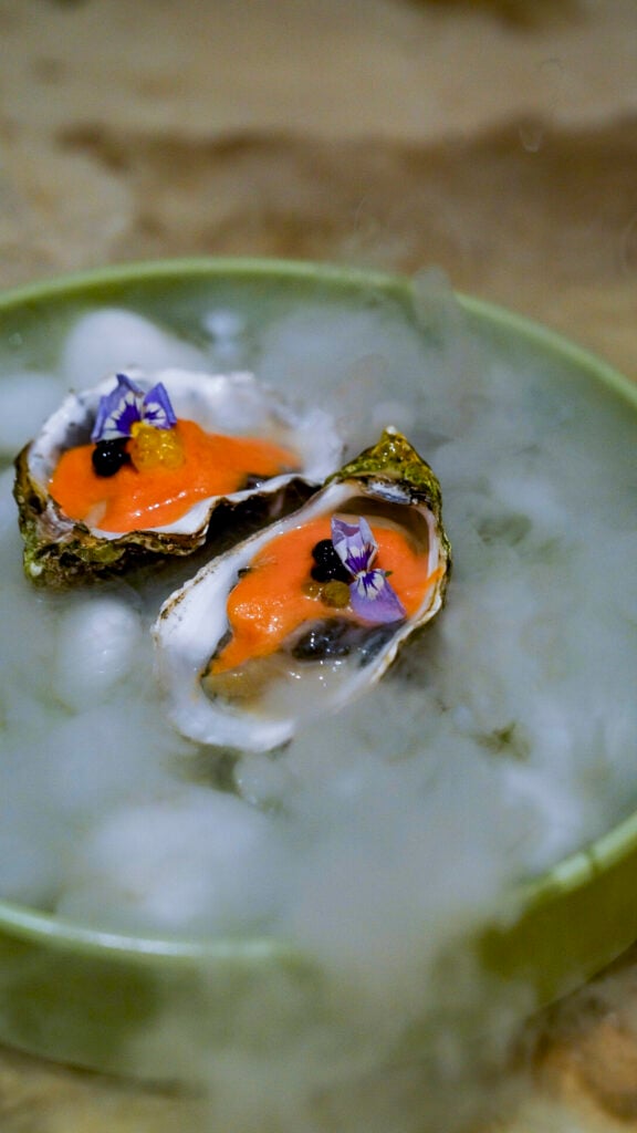 Oysters from a restaurant in Long Beach, California.