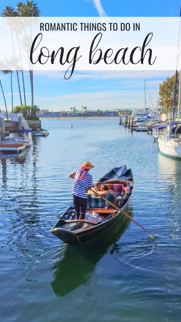 Couple in a gondola in Long Beach, California.