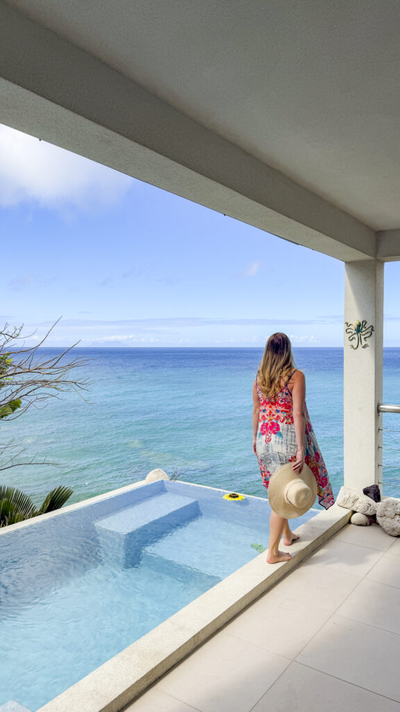 Woman at Oceans Edge Villa in St. Martin.