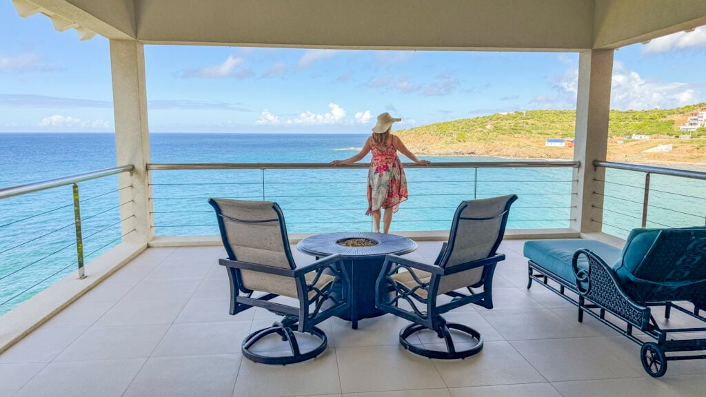 Woman at Oceans Edge Villa in St. Martin.