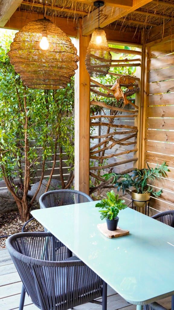 Private patio at the Forest Hotel in St Martin.