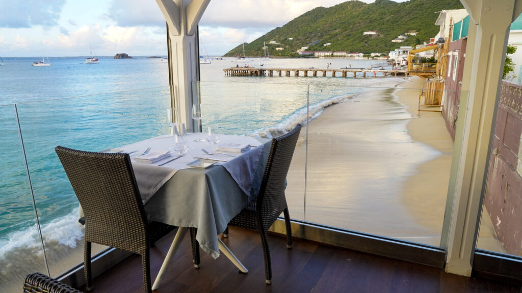 Romantic oceanfront dining in St. Martin.