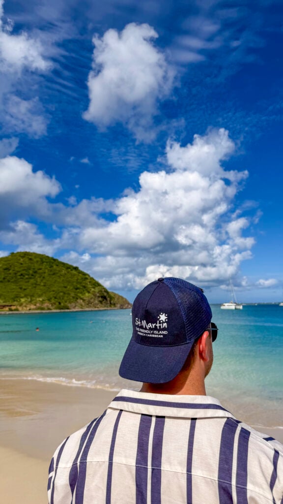 Man on a beach in St. Martin.